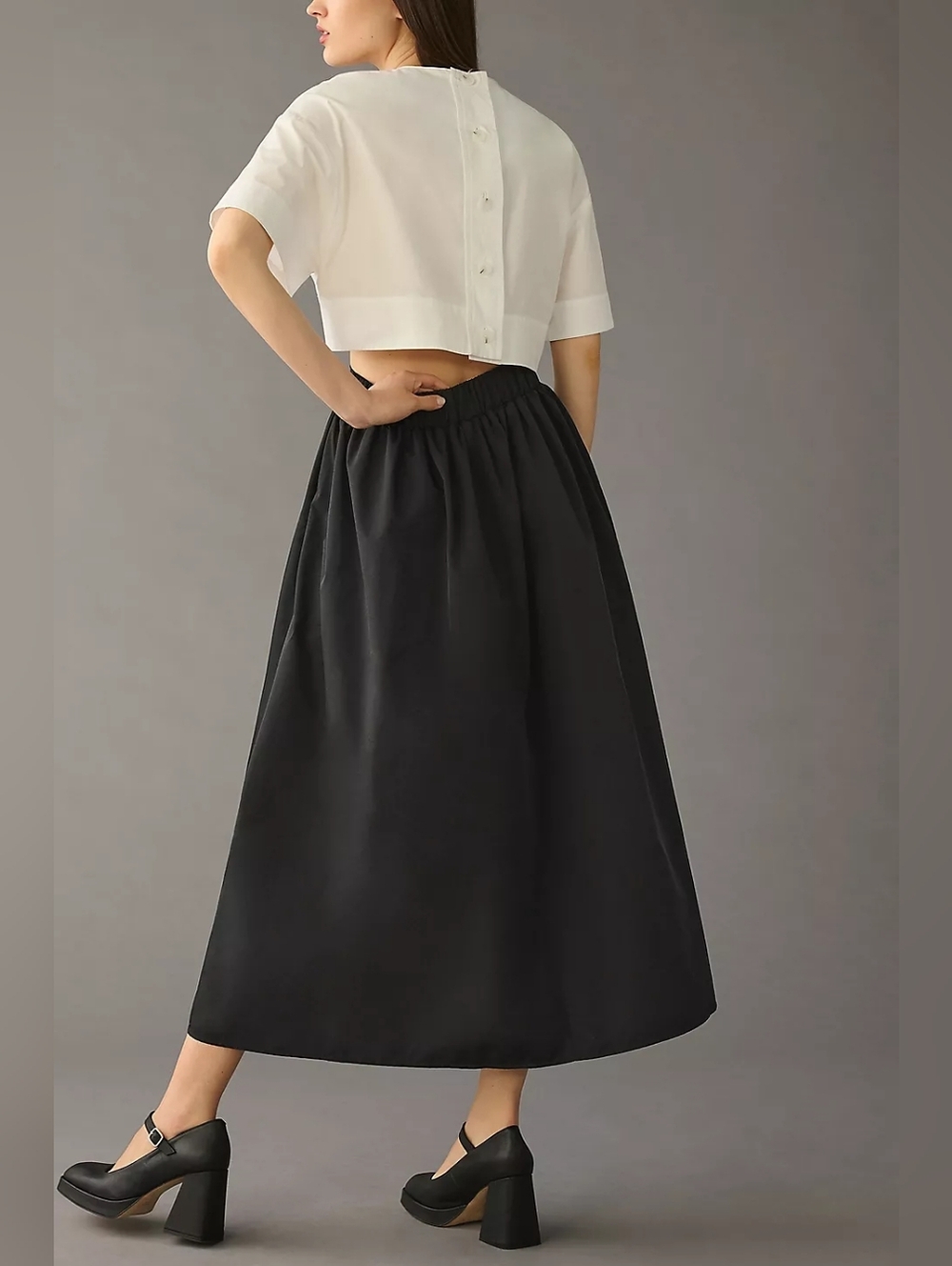 💘 Mare Mare x Anthropologie A-Line Skirt in Black NWOT - Picture 4 of 9